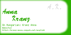 anna kranz business card